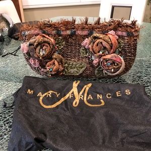 Vintage Rare Mary Frances Woven Straw Handbag